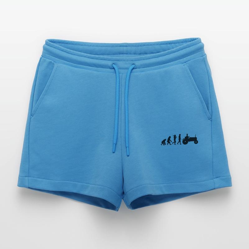 Farmer Evolution Gift Tractor Tractor Organic Relaxed Cropped Shorts Made in EU