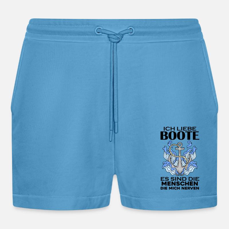 Boote Motorboot Boot - Organic Relaxed Cropped Shorts Made in EU -  Sol Blue