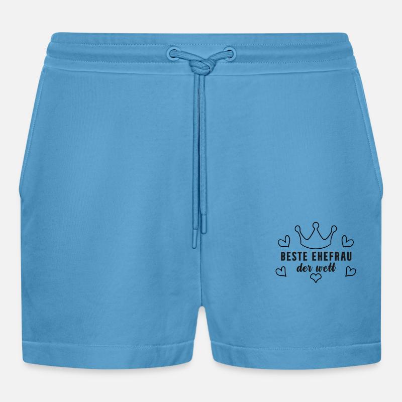 Beste Ehefrau Geschenk - Organic Relaxed Cropped Shorts Made in EU -  Sol Blue