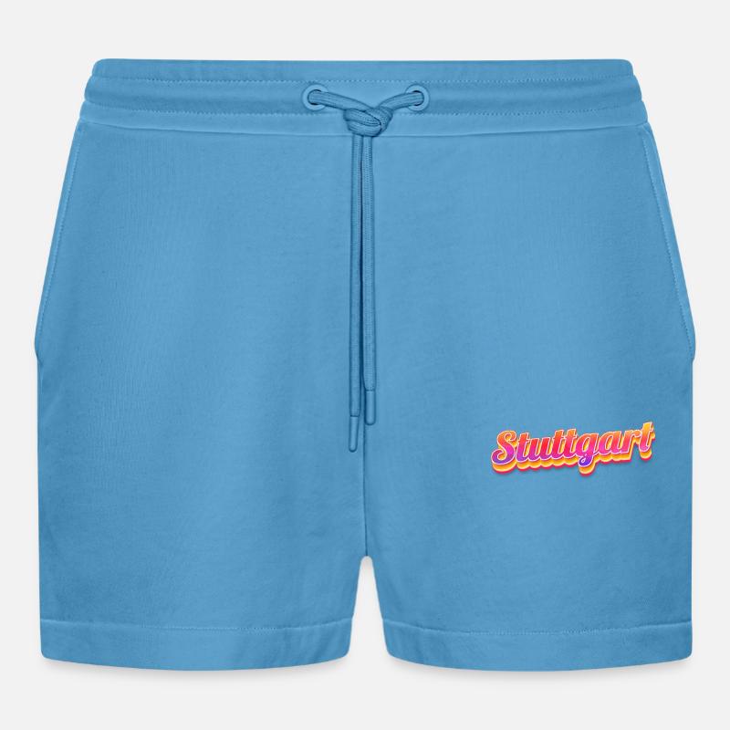 Stuttgartererin Stuttgarterer Stuttgarter - Organic Relaxed Cropped Shorts Made in EU - Sol Blue
