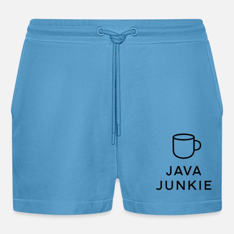 JAVA-JUNKIE - Organic Relaxed Cropped Shorts Made in EU -  Sol Blue