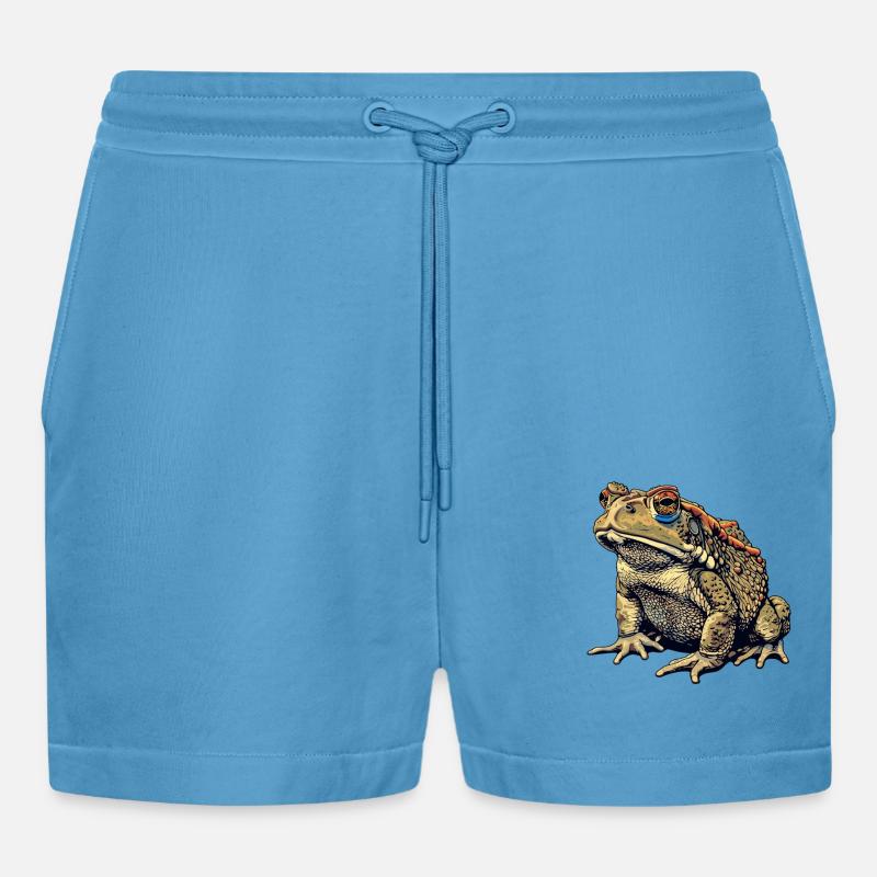Toad Toads Toad - Organic Relaxed Cropped Shorts Made in EU -  Sol Blue