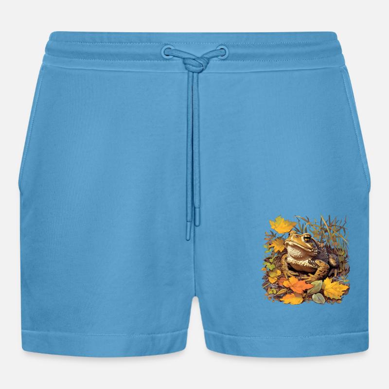 Toad Toads Toad - Organic Relaxed Cropped Shorts Made in EU -  Sol Blue