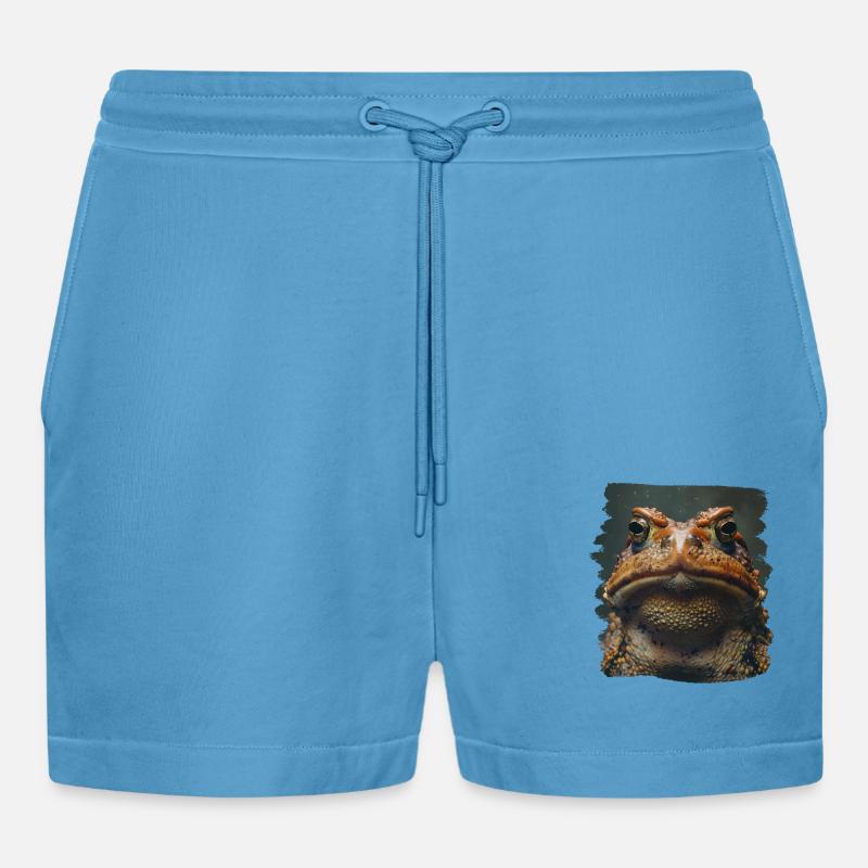 Toad Toads Toad - Organic Relaxed Cropped Shorts Made in EU -  Sol Blue