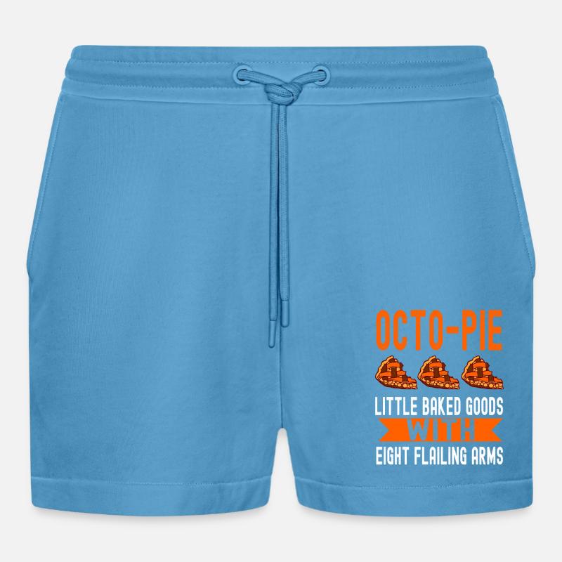 Patissier Octo-Pie Backwaren Backen - Organic Relaxed Cropped Shorts Made in EU -  Sol Blue