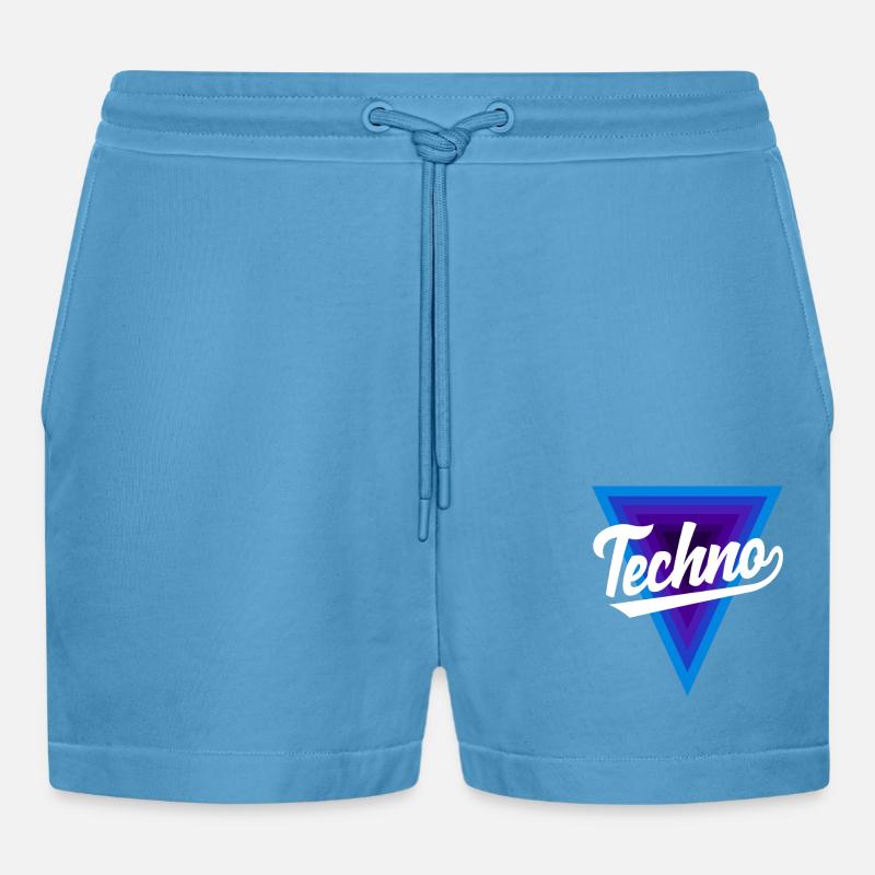 Techno Lover Triangle Design - Short bio décontracté court fabriqué en UE -  Sol Blue