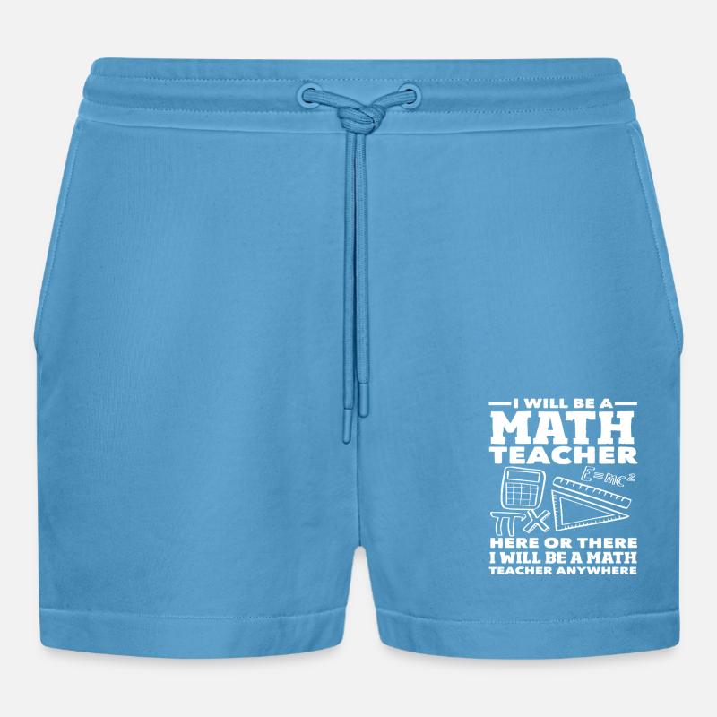 Math Teacher Math Gift - Organic Relaxed Cropped Shorts Made in EU -  Sol Blue