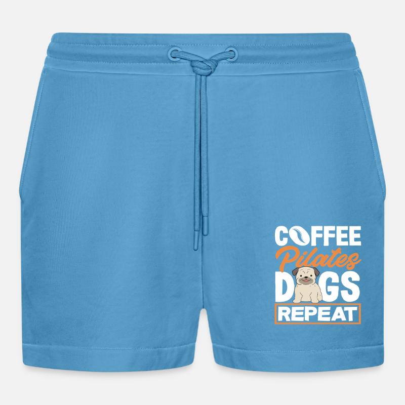 Pilates Café Chiens Répéter - Short bio décontracté court fabriqué en UE -  Sol Blue