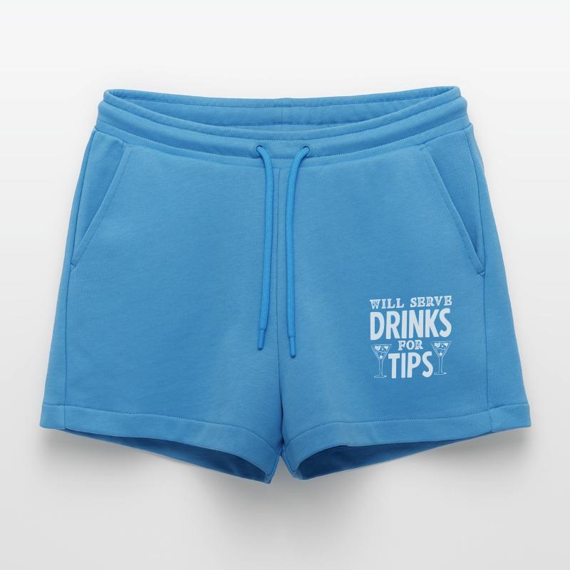 Bartender Will Serve Drinks For Tips Organic Relaxed Cropped Shorts Made in EU