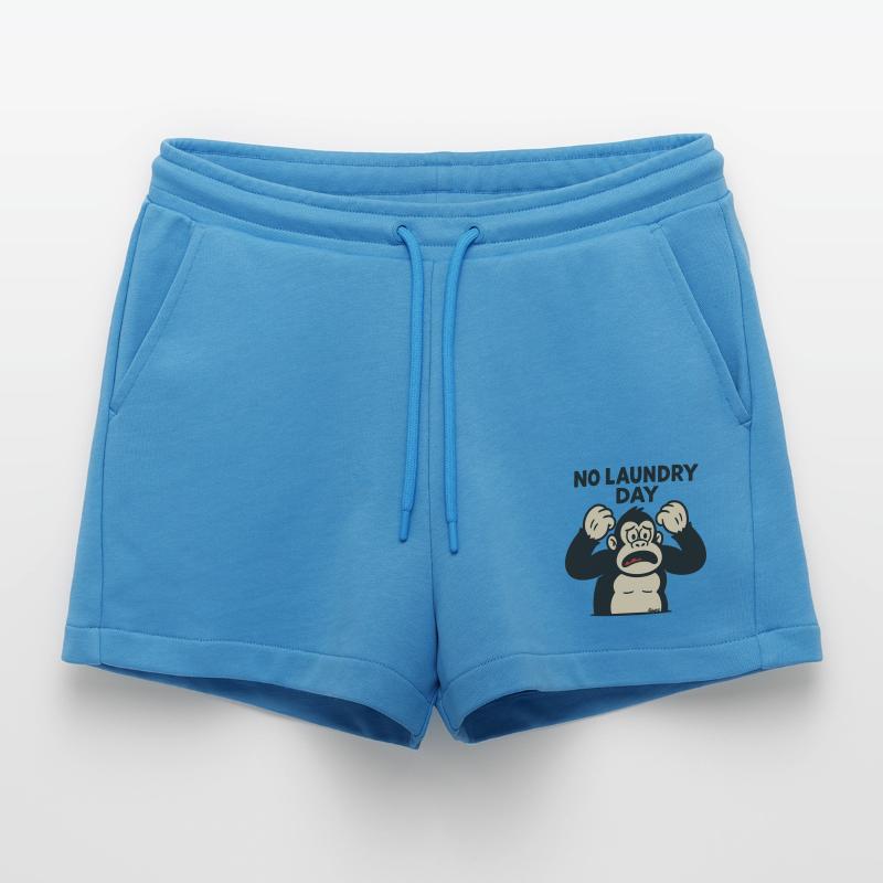Monkey throwing a tantrum at laundry day failure Organic Relaxed Cropped Shorts Made in EU
