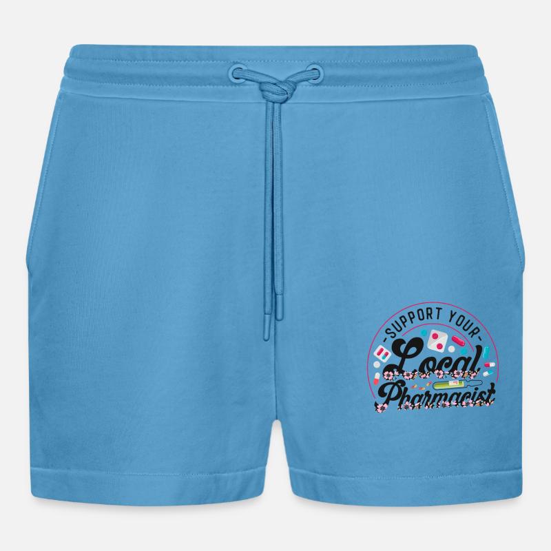 Pharmacy Tech Technician - Organic Relaxed Cropped Shorts Made in EU -  Sol Blue