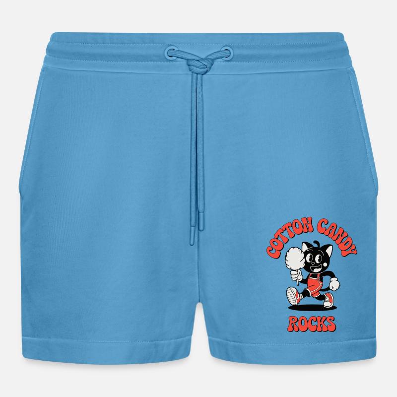 COTTON CANDY - Organic Relaxed Cropped Shorts Made in EU -  Sol Blue