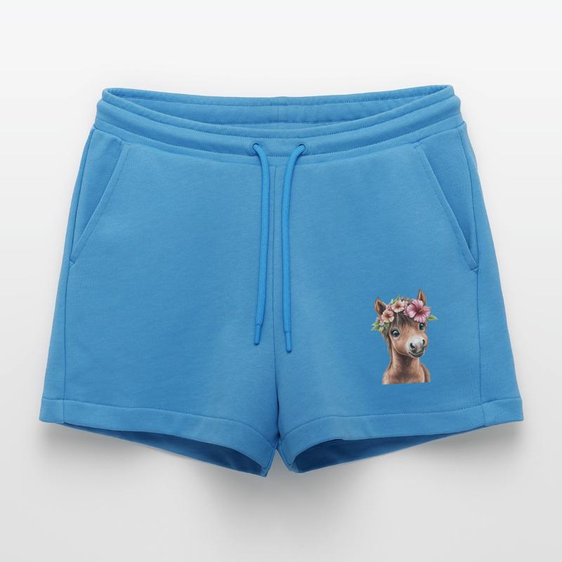 Blumenpony mit Kranz Organic Relaxed Cropped Shorts Made in EU