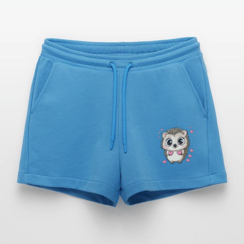 Igel mit Herzen Organic Relaxed Cropped Shorts Made in EU