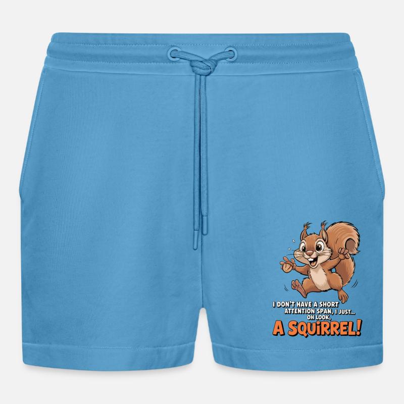 ADHS? Oh schau, ein Eichhörnchen! - Organic Relaxed Cropped Shorts Made in EU -  Sol Blue