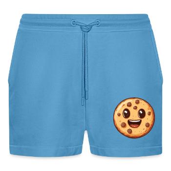 Laughing Cookie - Organic Relaxed Cropped Shorts Made in EU -  Sol Blue - Front