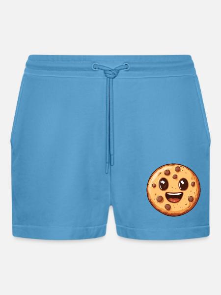 Laughing Cookie - Organic Relaxed Cropped Shorts Made in EU - Sol Blue