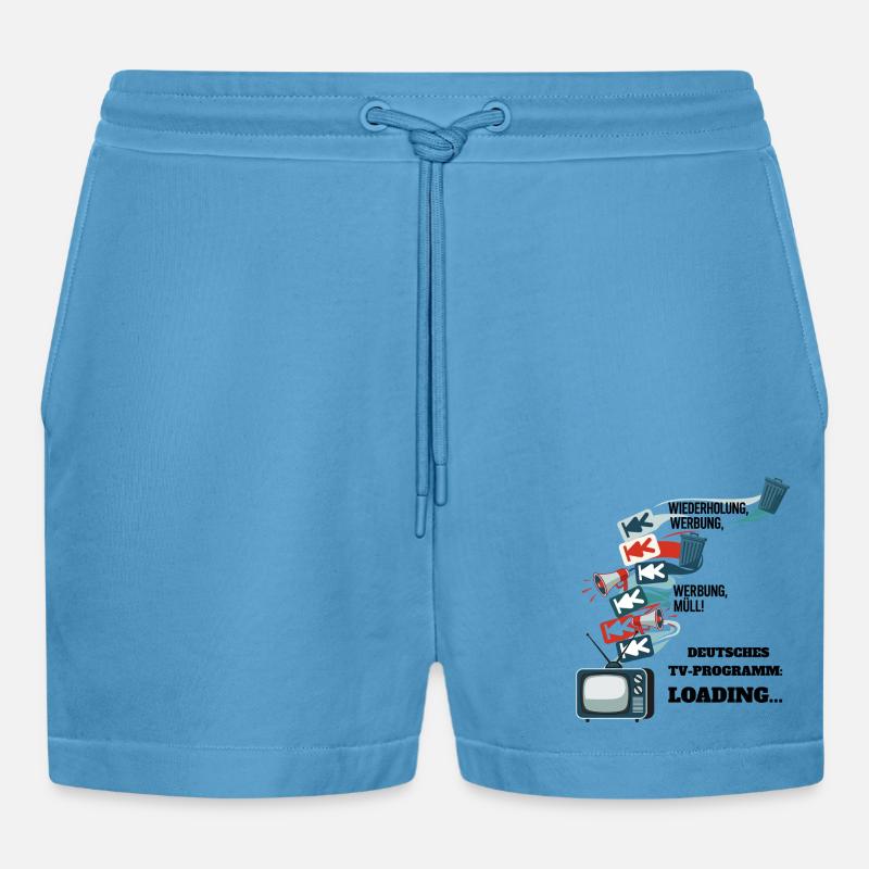 Deutsches TV-Programm: Loading... - Organic Relaxed Cropped Shorts Made in EU -  Sol Blue