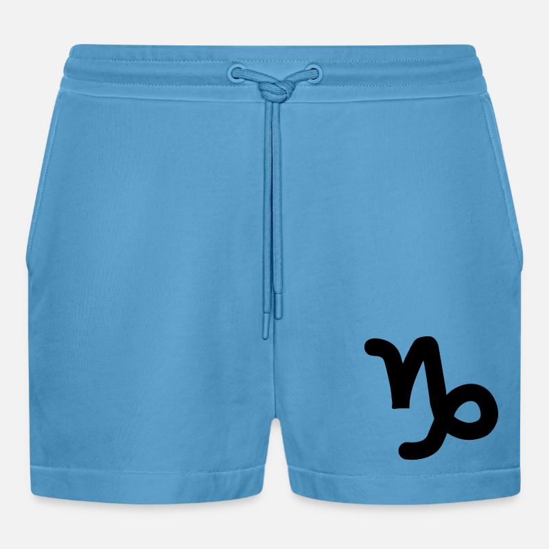 Steinbock Steinbock Steinbock Sternzeichen - Organic Relaxed Cropped Shorts Made in EU -  Sol Blue