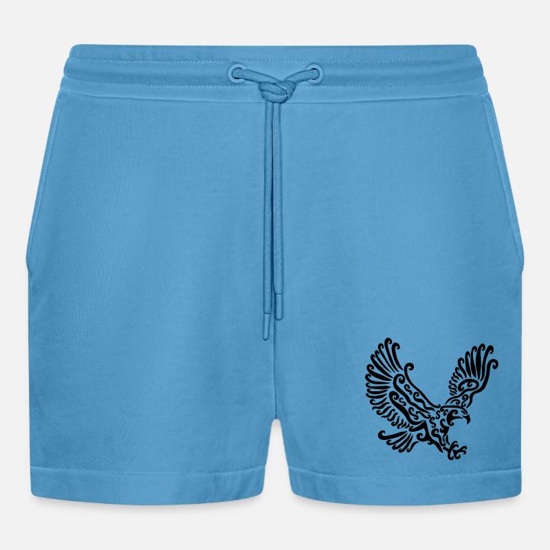 Black Eagle - Organic Relaxed Cropped Shorts Made in EU -  Sol Blue