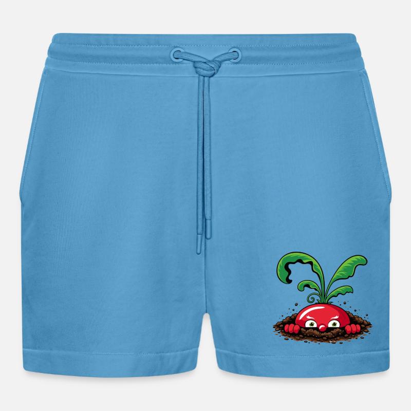 Neugieriges Radieschen aus der Erde  - Organic Relaxed Cropped Shorts Made in EU -  Sol Blue