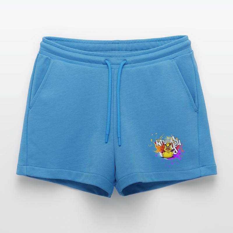 Graffiti Duck: Eine Explosion der Farben Organic Relaxed Cropped Shorts Made in EU