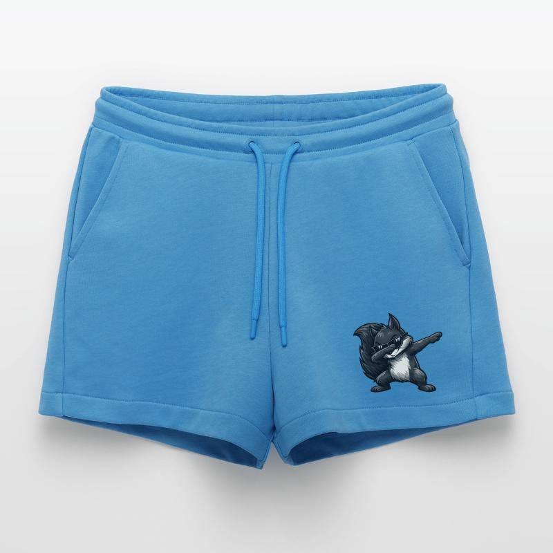 Dabbing Schwarzes Eichhörnchen Organic Relaxed Cropped Shorts Made in EU
