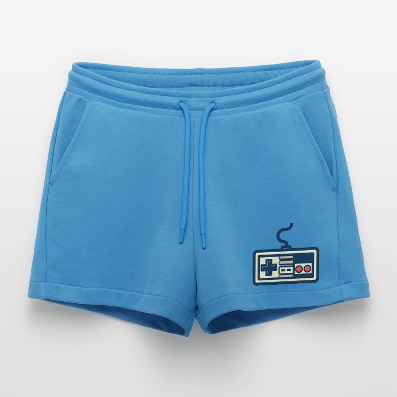 Retro game controller design Organic Relaxed Cropped Shorts Made in EU