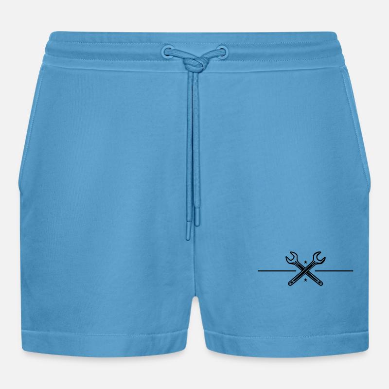 Icône de clé à molette - Short bio décontracté court fabriqué en UE -  Sol Blue