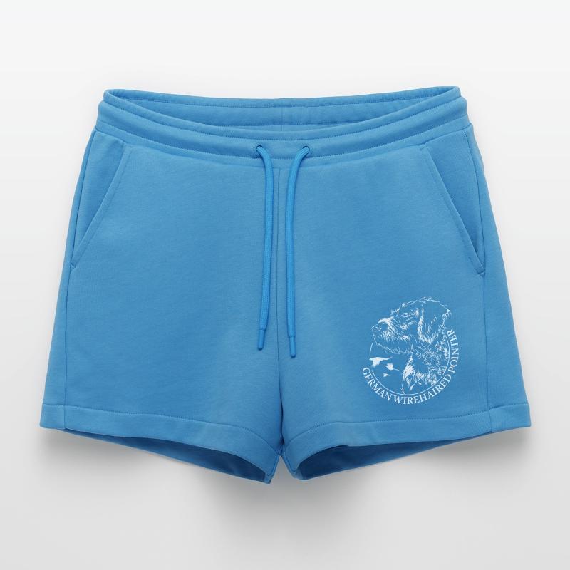 German Wirehaired Pointer Jagdhunde Wilsigns Organic Relaxed Cropped Shorts Made in EU