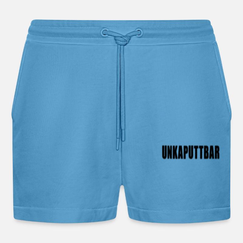 UNKAPUTTBAR - Organic Relaxed Cropped Shorts Made in EU -  Sol Blue