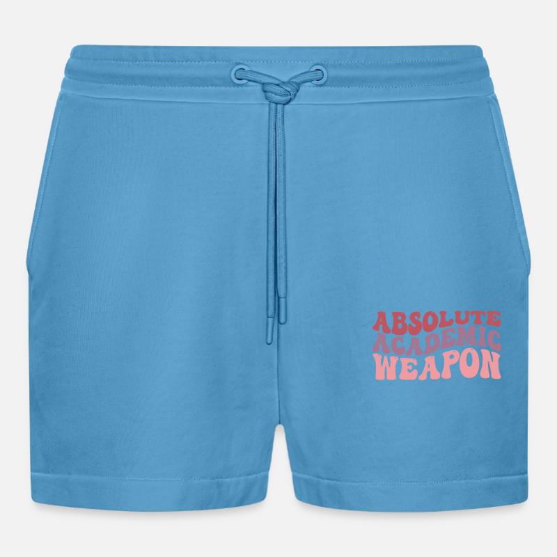 Studenten Absolute Academic Weapon - Organic Relaxed Cropped Shorts Made in EU - Sol Blue