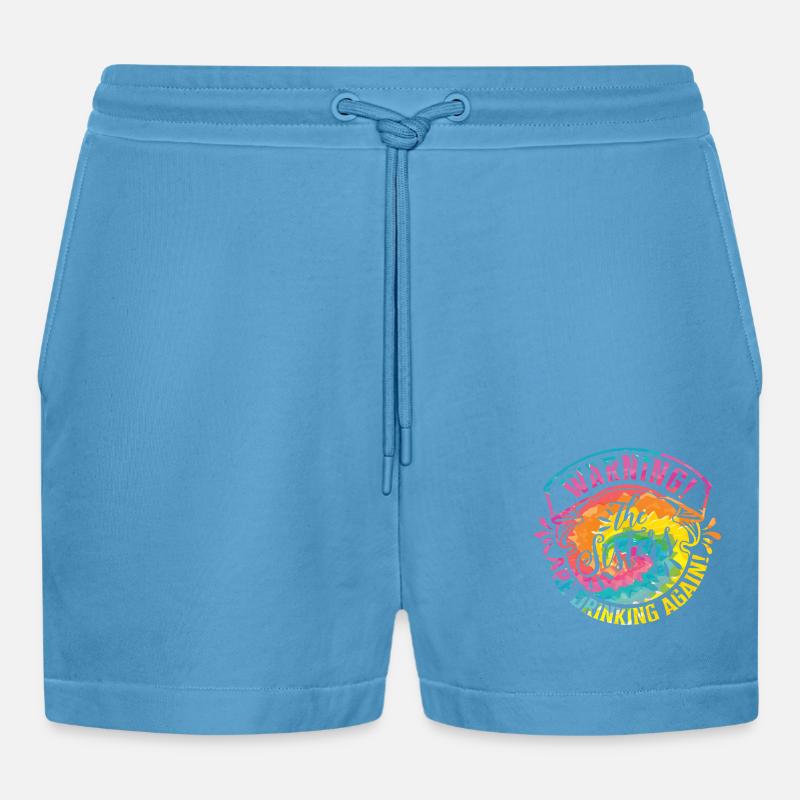 Advarsel: Pigerne drikker igen - Organic relaxed cropped shorts made in EU - Sol Blue