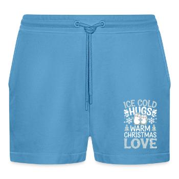 Eiskalte Umarmungen, Warme Weihnachtsliebe, - Organic Relaxed Cropped Shorts Made in EU -  Sol Blue - Vorne