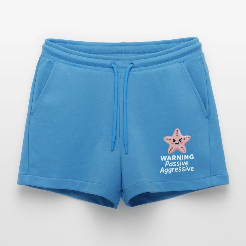 Caution Passive Aggressive Starfish Illustration Organic Relaxed Cropped Shorts Made in EU