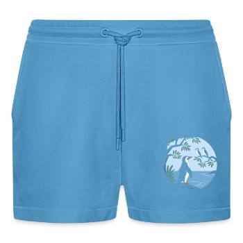 Vögel Beobachten Am See: Naturerlebnis Für - Organic Relaxed Cropped Shorts Made in EU -  Sol Blue - Vorne