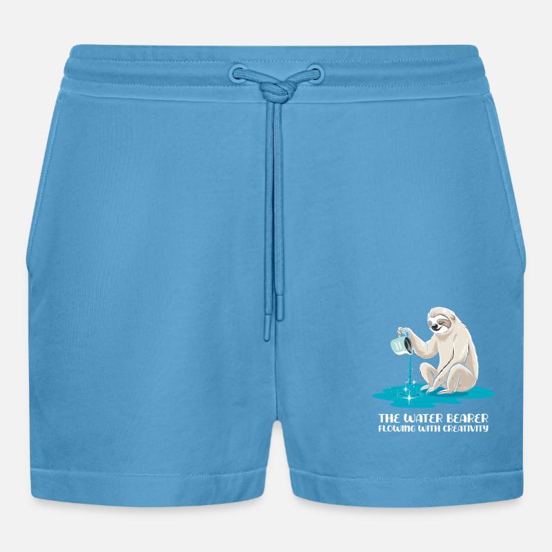 Wassermann Faultier: Der Wasserträger der - Organic Relaxed Cropped Shorts Made in EU -  Sol Blue