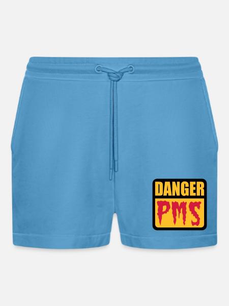 Danger PMS - Organic Relaxed Cropped Shorts Made in EU - Sol Blue