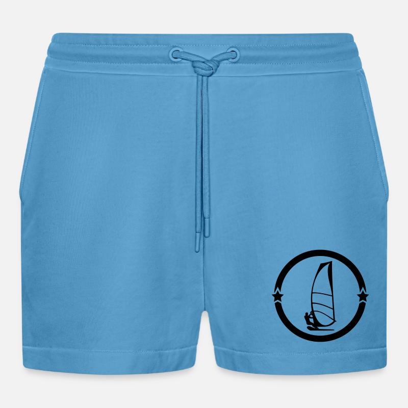 Windsurfen / Windsurfer / Windsurf / Windsurfing - Organic Relaxed Cropped Shorts Made in EU - Sol Blue