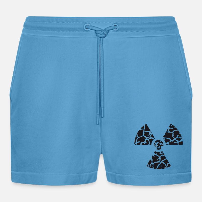 Against nuclear power - Organic Relaxed Cropped Shorts Made in EU -  Sol Blue