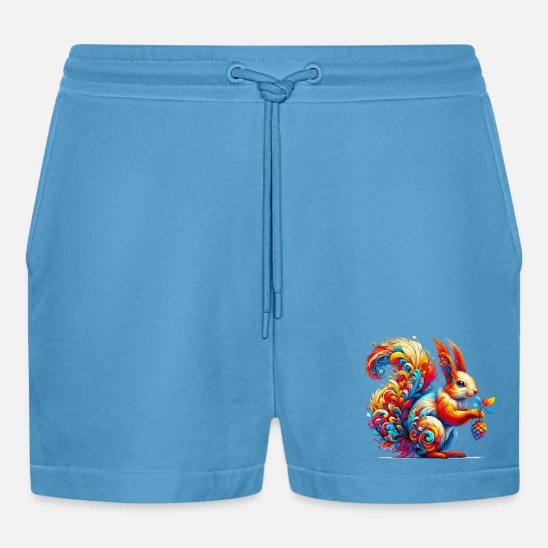 Eichhörnchen - Organic Relaxed Cropped Shorts Made in EU -  Sol Blue