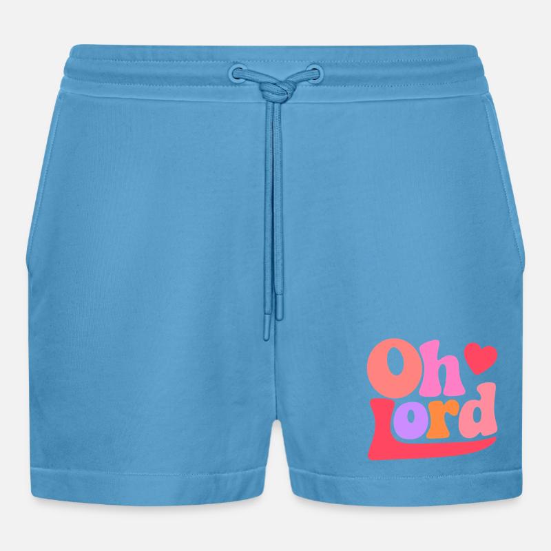 Oh Lord - Organic Relaxed Cropped Shorts Made in EU -  Sol Blue