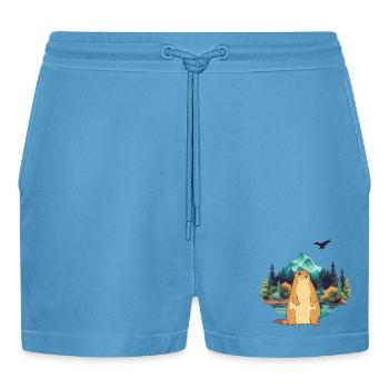 Murmeltier - Organic Relaxed Cropped Shorts Made in EU -  Sol Blue - Vorne