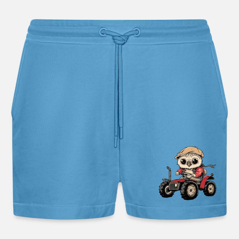 Eule Traktor Farmer - Organic Relaxed Cropped Shorts Made in EU -  Sol Blue