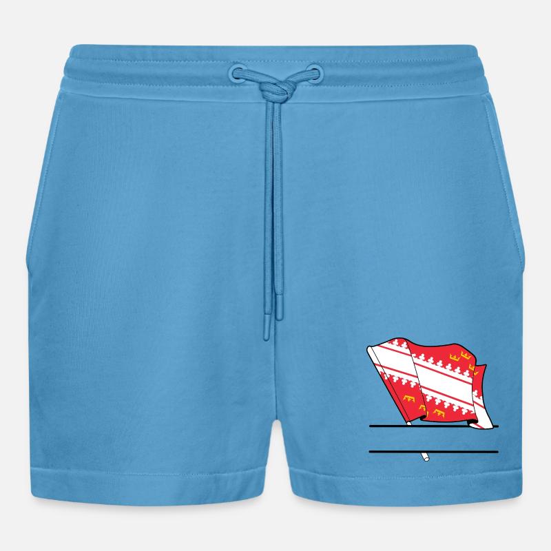 Drapeau d’Alsace avec boîte de texte - Short bio décontracté court fabriqué en UE -  Sol Blue