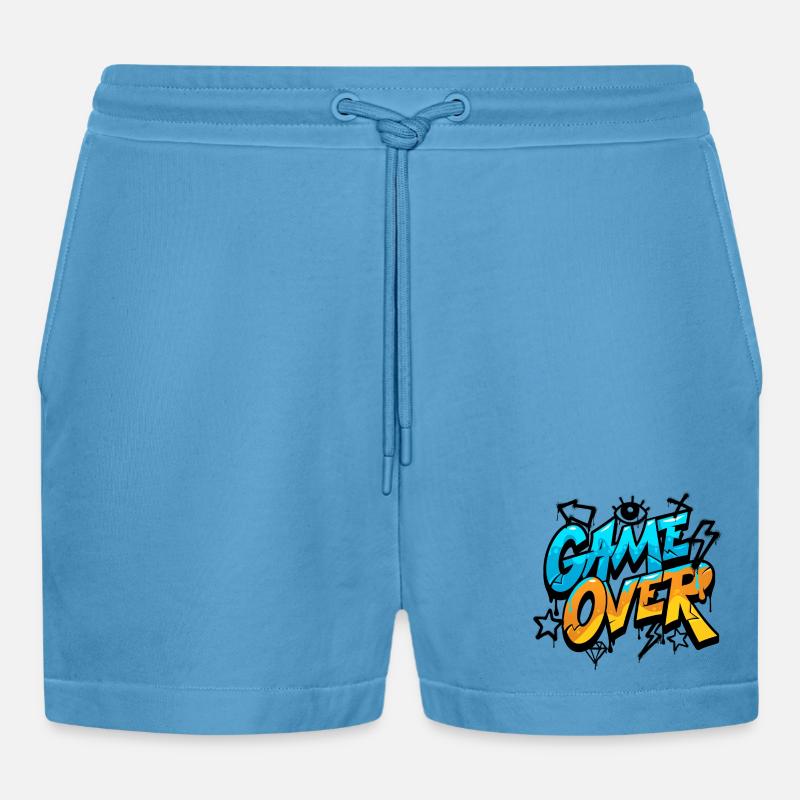 Game Over Graffiti Splash Tee - Short bio décontracté court fabriqué en UE -  Sol Blue