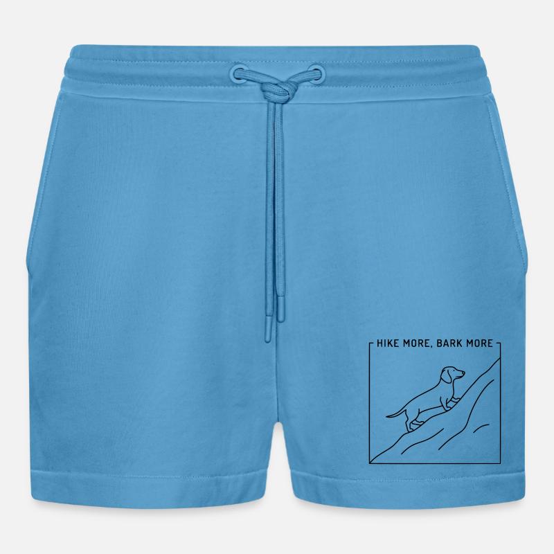 Hike More Bark More - Organic Relaxed Cropped Shorts Made in EU - Sol Blue