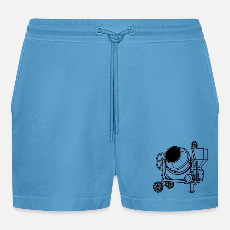 cement drum - Organic Relaxed Cropped Shorts Made in EU - Sol Blue