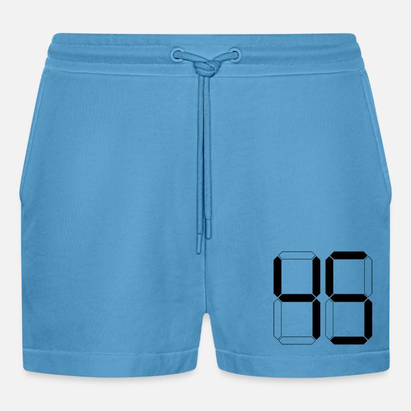 NUMMER 45 Fünfundvierzig Geschenk Digital - Organic Relaxed Cropped Shorts Made in EU - Sol Blue