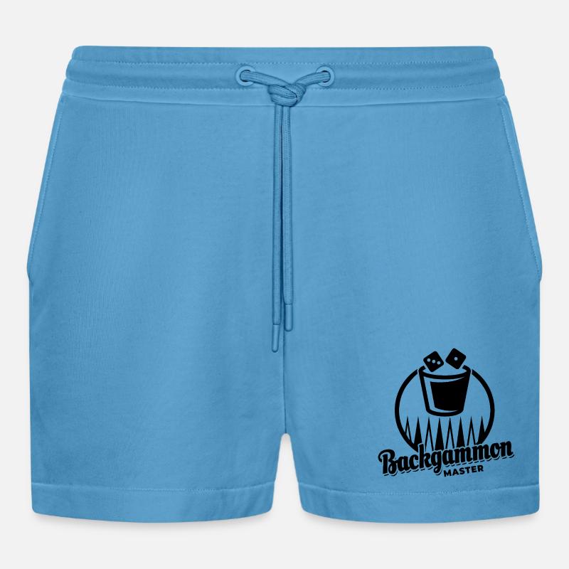 Backgammon Master | Brettspiel | Geschenk - Organic Relaxed Cropped Shorts Made in EU - Sol Blue